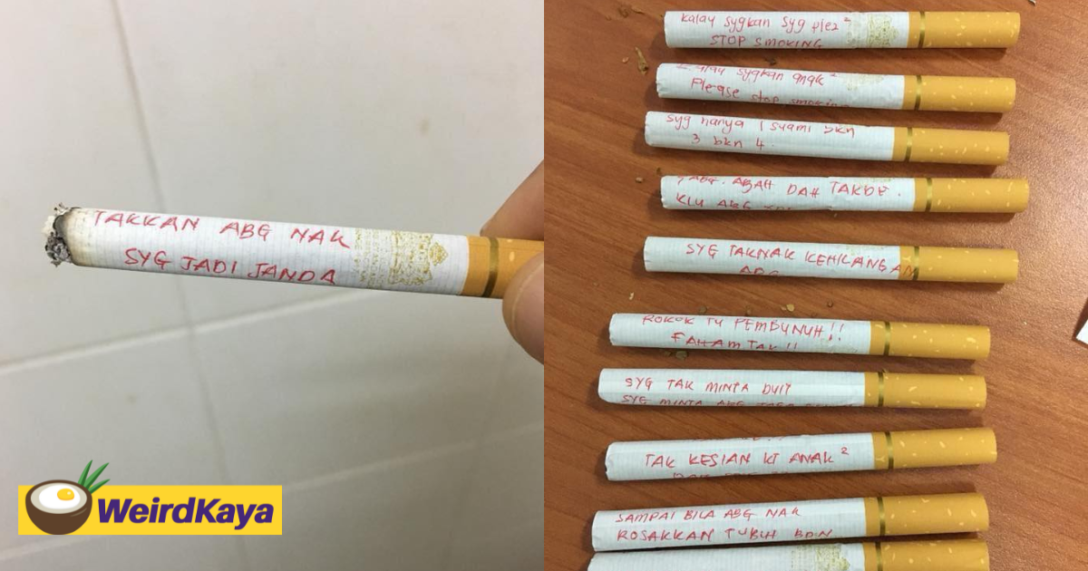 M'sian Wife Writes Plea On Husband's Cigarettes Asking Him To Quit Smoking