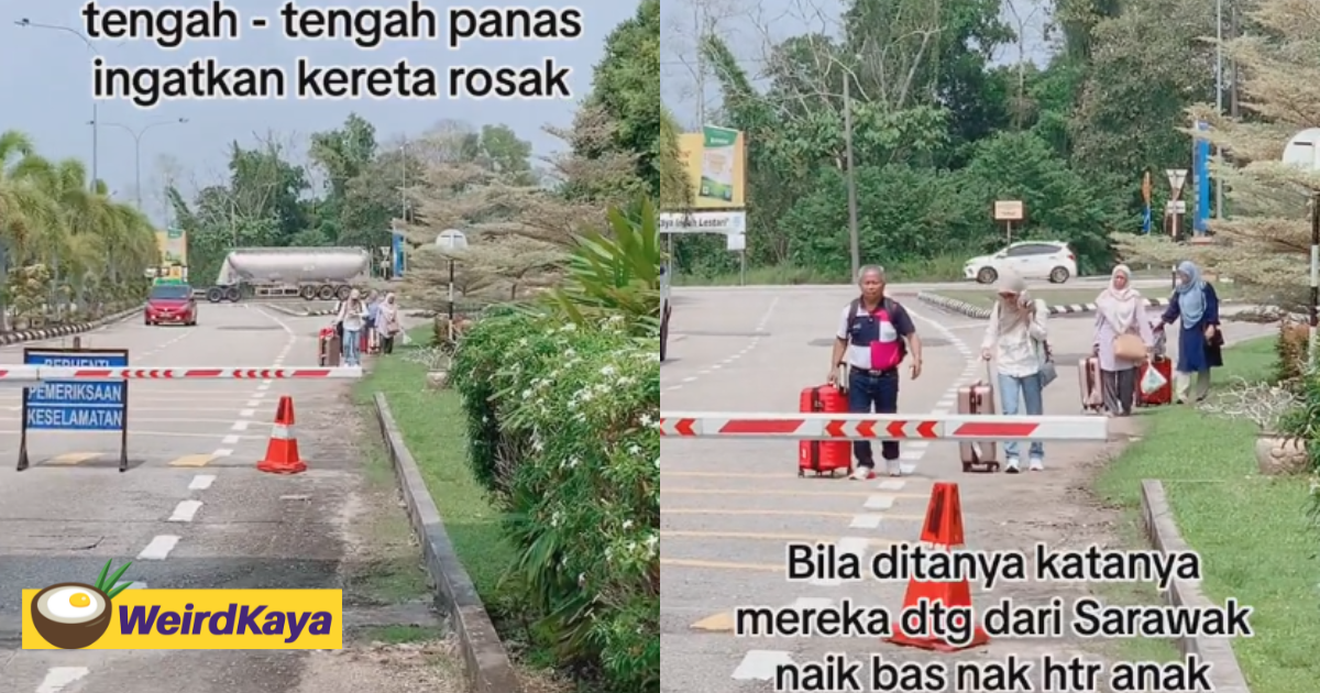 M'sian parents take bus to pahang uni for child's first day & walk to campus under hot sun, melts netizens' hearts | weirdkaya