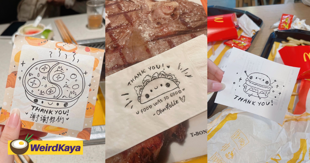 M'sian artist thanks restaurant staff by drawing adorable doodles on napkins | weirdkaya