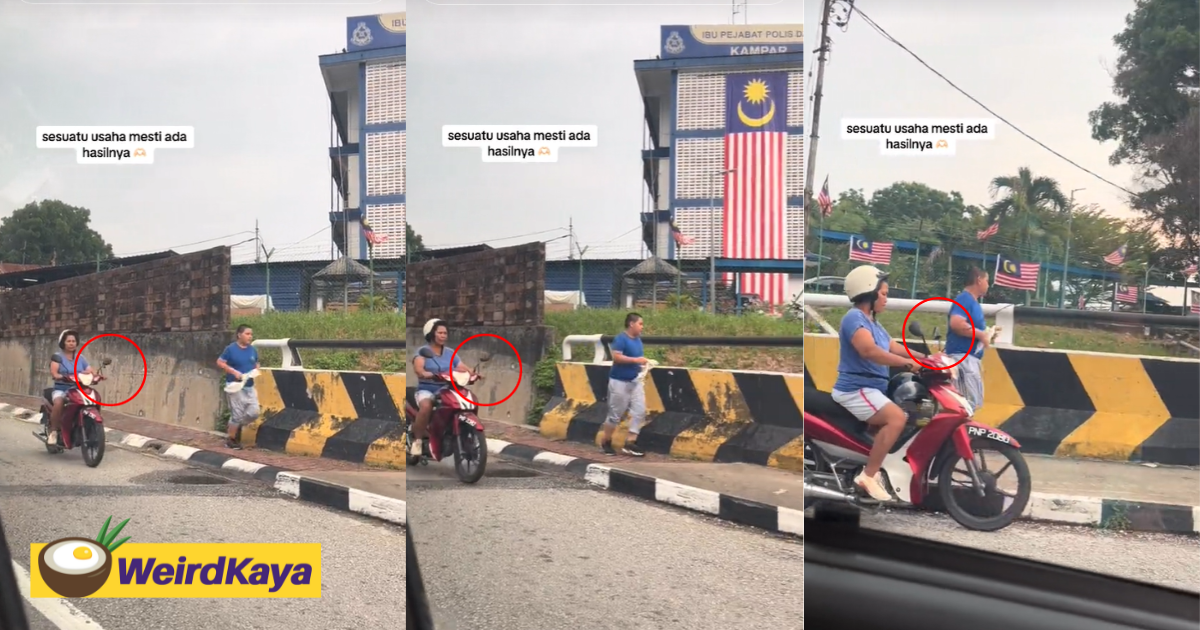 M'sian woman holds rotan to 'motivate' her son to exercise, netizens amused by her unusual method | weirdkaya