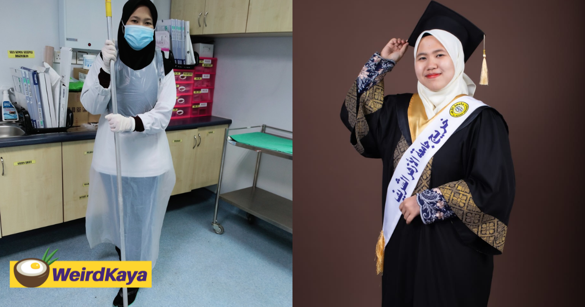 M'sian woman who was despised for working as a cleaner graduates from top egyptian uni | weirdkaya