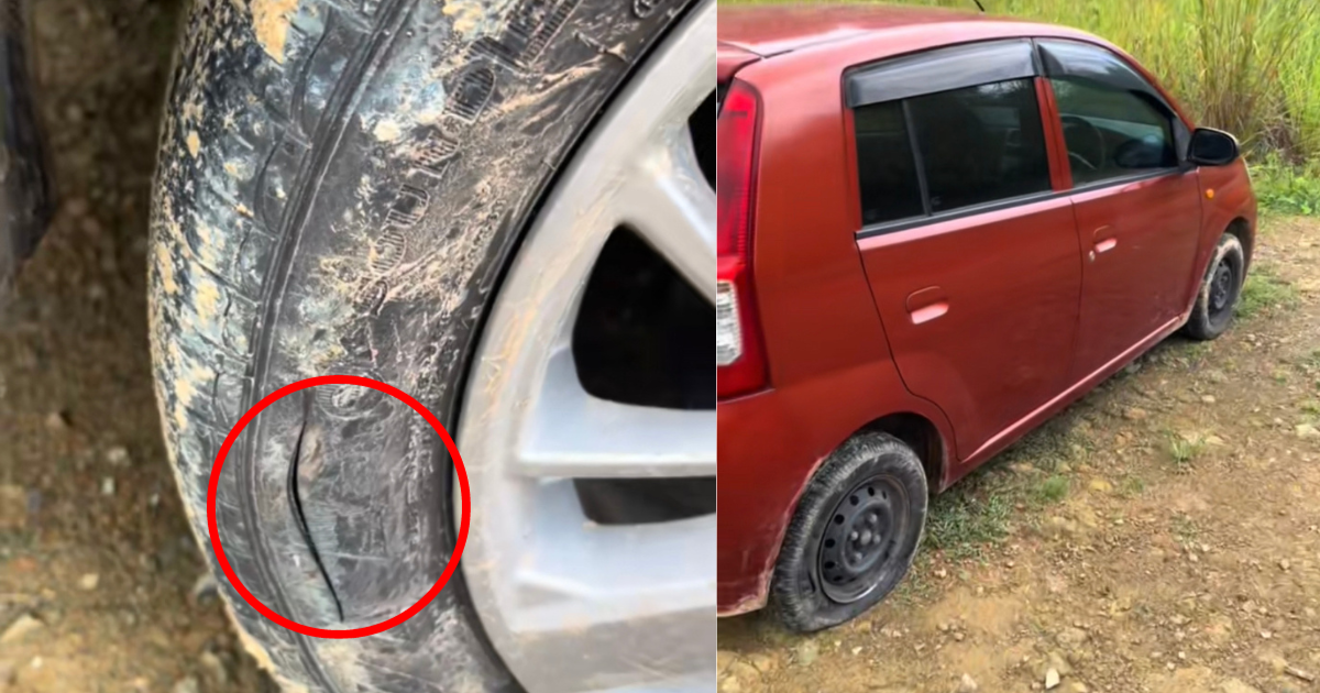 Slashed tyres at bukit perangin