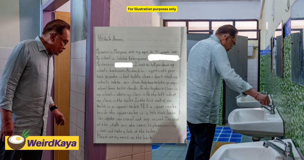 9yo m'sian girl handwrites letter to prime minister anwar to complain about her school toilet | weirdkaya