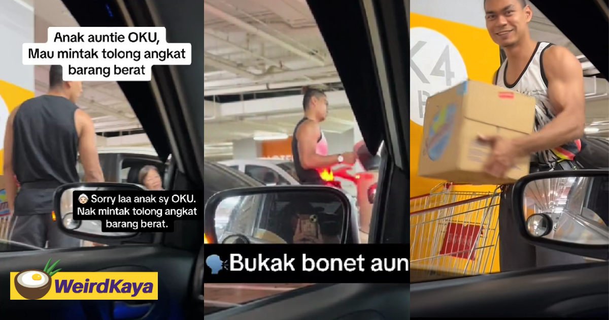 M’sian man helps aunty & oku son carry heavy boxes, hopes his mum receives the same kindness | weirdkaya