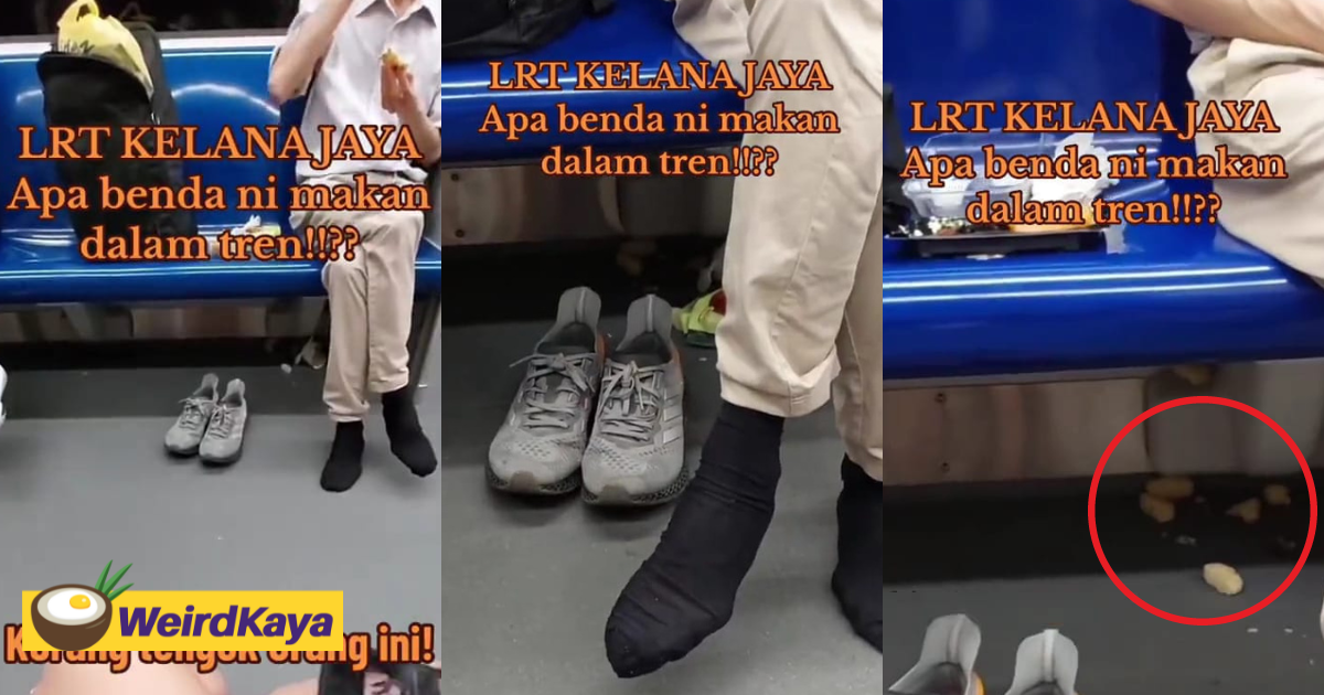 'where are your manners? ' — m'sian slammed for taking off his shoes and eating inside lrt | weirdkaya