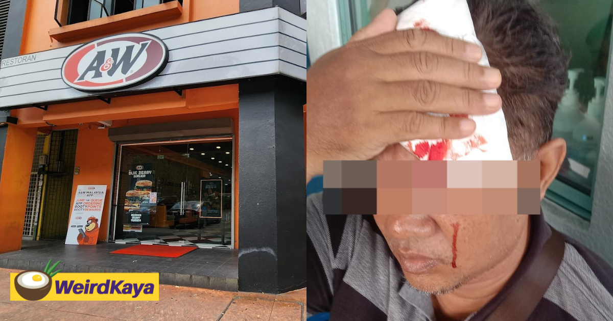 M'sian man left with 7 stitches to the head after shutter pole falls on him at a&w outlet | weirdkaya