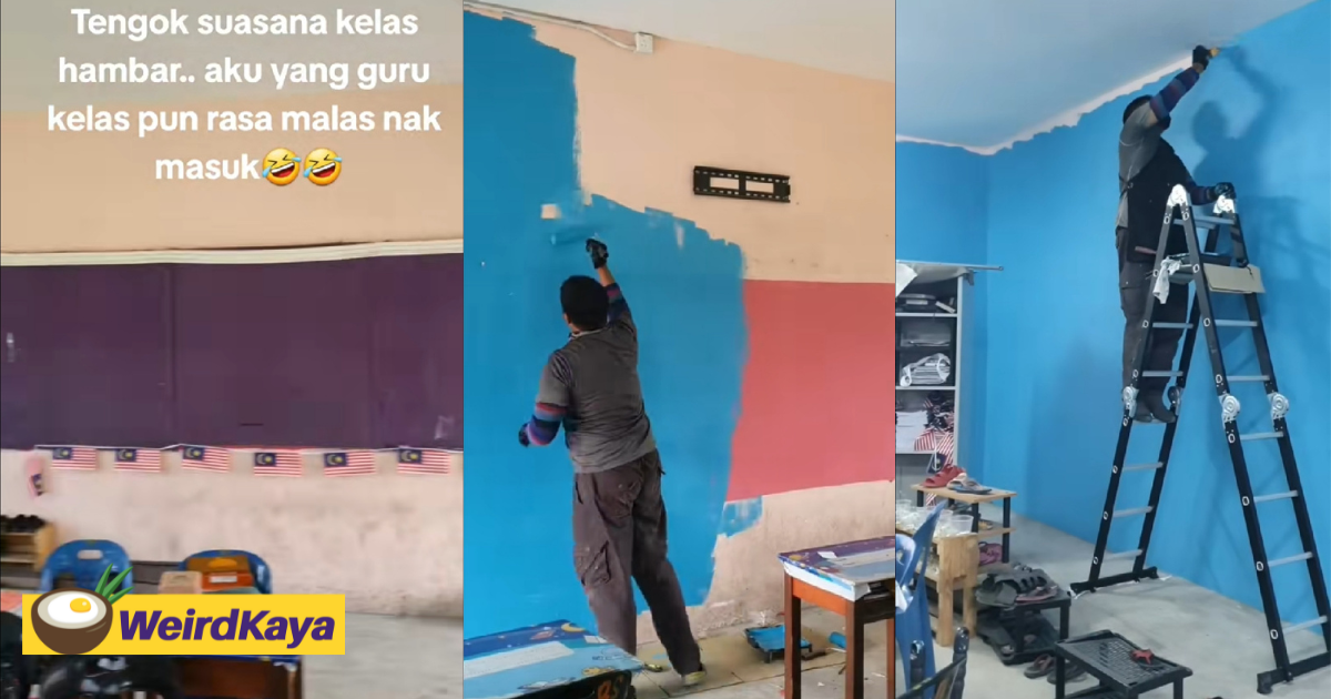 M'sian Teacher Transforms Classroom By Painting & Decorating The Class, Wins Approval On TikTok