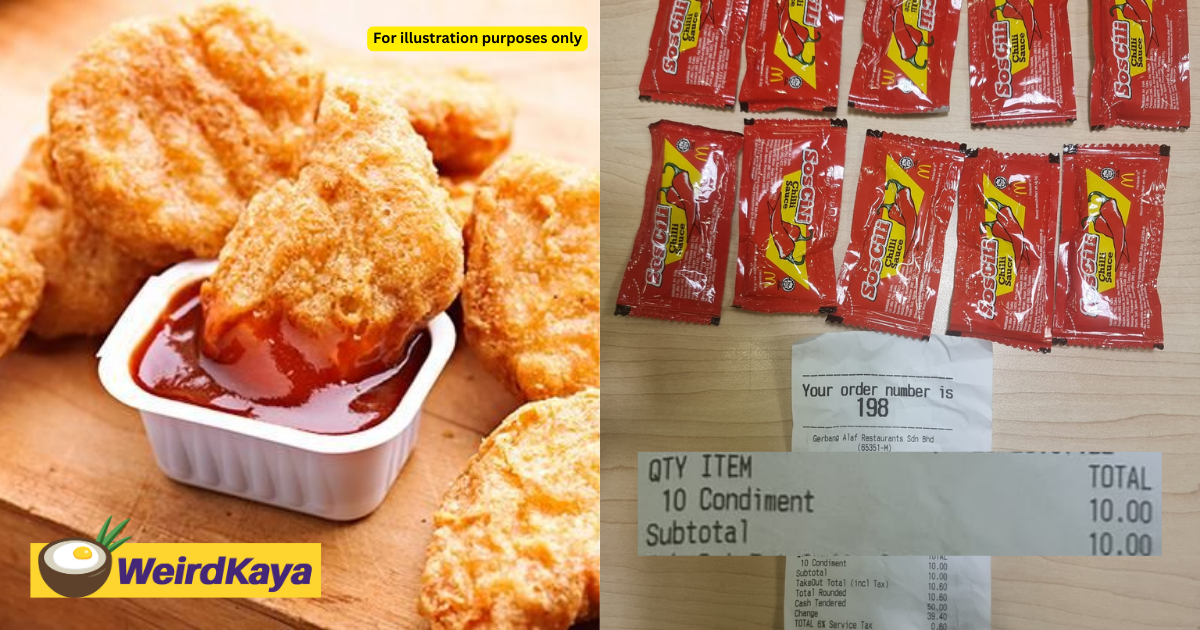 M'sian pays rm10. 60 for 10 chili sauce packs at fast food restaurant, netizens baffled | weirdkaya