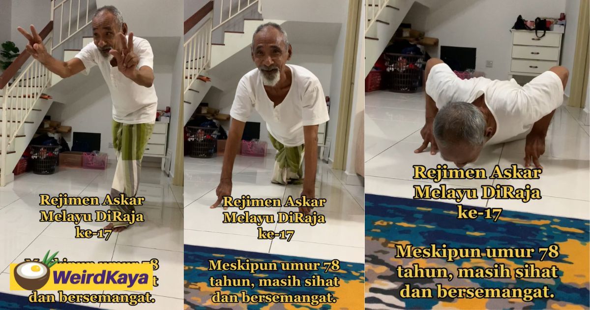 78yo m'sian grandpa stuns the internet by doing push-ups with just 3 fingers  | weirdkaya