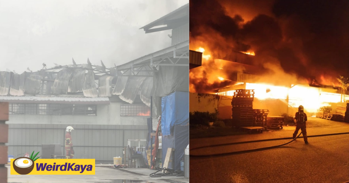 Warehouse Of M'sian Coffee Brand Aik Cheong Destroyed 90% By Fire In Melaka