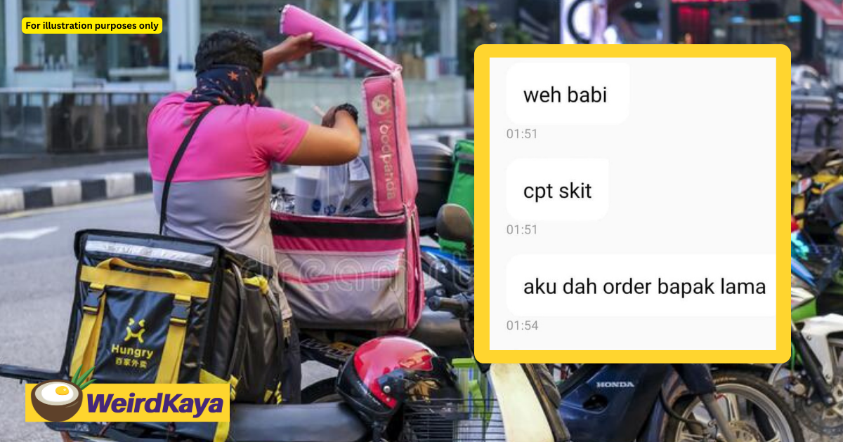 M'sian uses 'babi' to address abang rider after food order at 2am takes long to arrive | weirdkaya