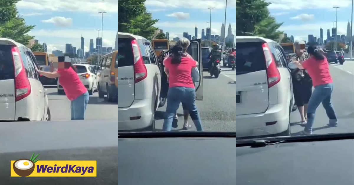 M'sian woman yells at & pushes female driver after her car was blocked from exiting | weirdkaya
