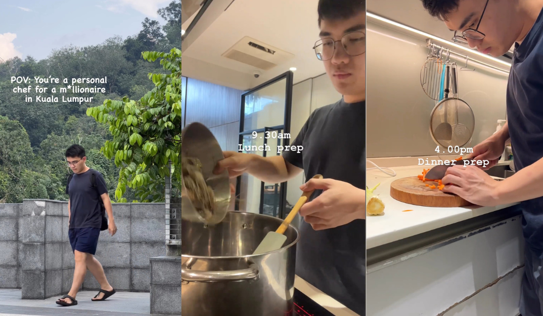 Mike choo, a 26-year-old chef cooking various dishes