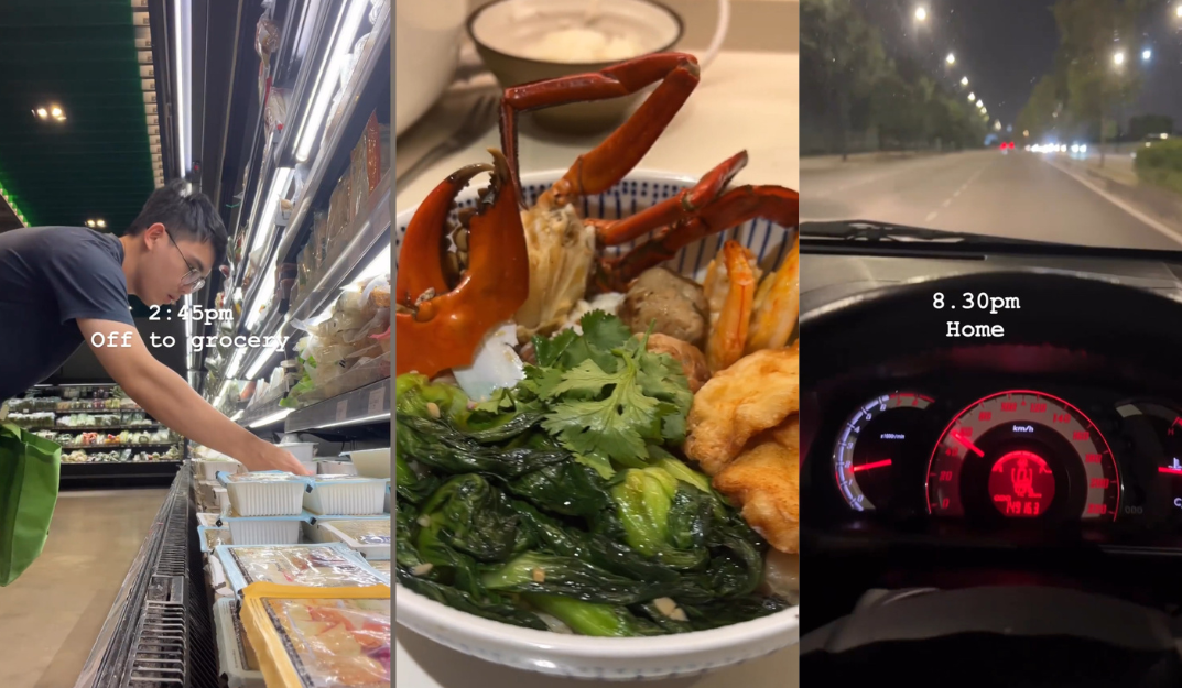 Mike choo, a 26-year-old chef buying groceries and to cook and then going back home