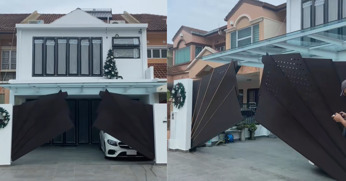 Multiple angles of the winged gate in a house