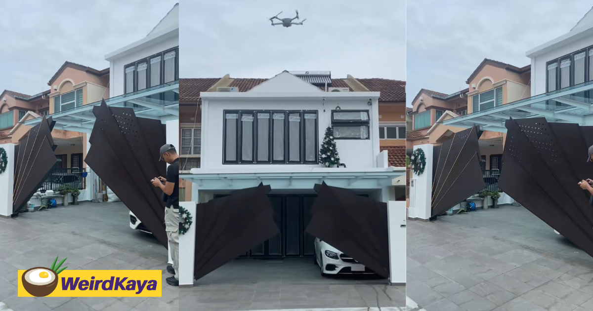 M’sians tickled by viral winged-shaped automatic gate, say they’d be late to work | weirdkaya