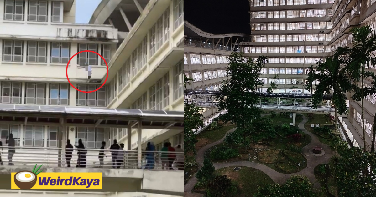 [updated] shocking clip shows m'sian man leaping off 5th floor of johor hospital | weirdkaya