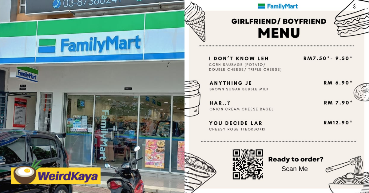 'anything je' - familymart m'sia comes up with girlfriend & boyfriend menu & it's super adorable | weirdkaya