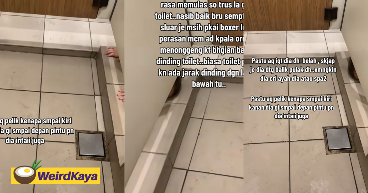 M'sian man encounters child peeping underneath toilet stall at public restroom | weirdkaya