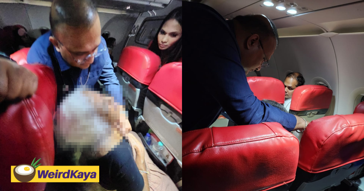 Netizens praise m'sian doctor for saving 80yo passenger who fainted mid-flight to india | weirdkaya
