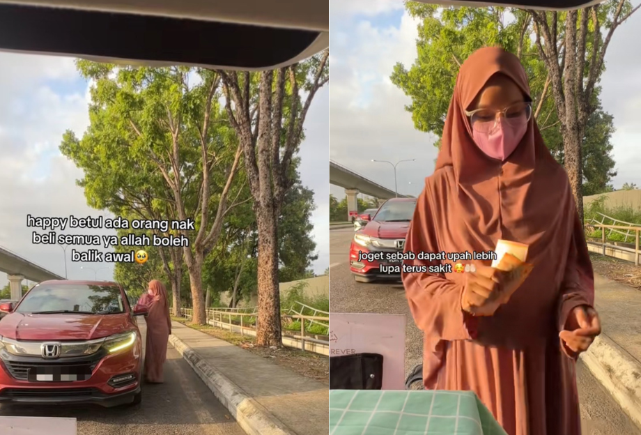 @byzilaa malaysian woman selling nasi lemak while pregnant