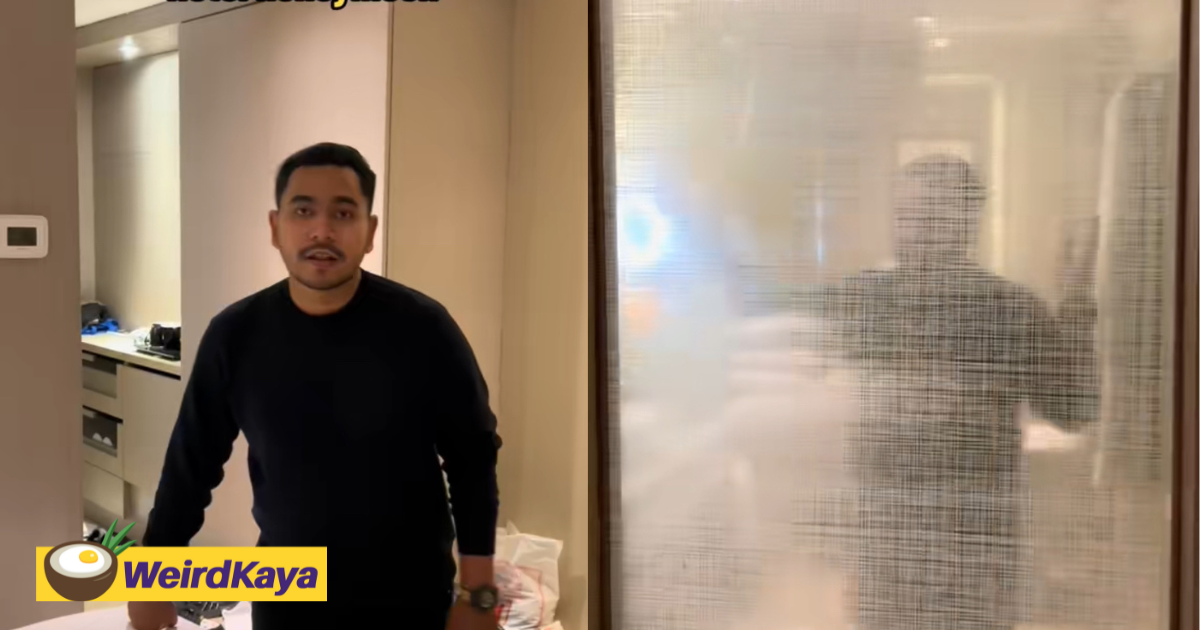M'sian influencers shocked by visible shower partition inside hotel room they booked in indonesia | weirdkaya