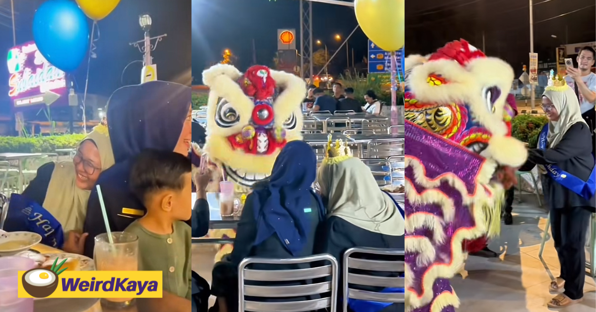 M'sian boss wows with surprise lion dance for employee's birthday, showcasing malaysia's unity | weirdkaya