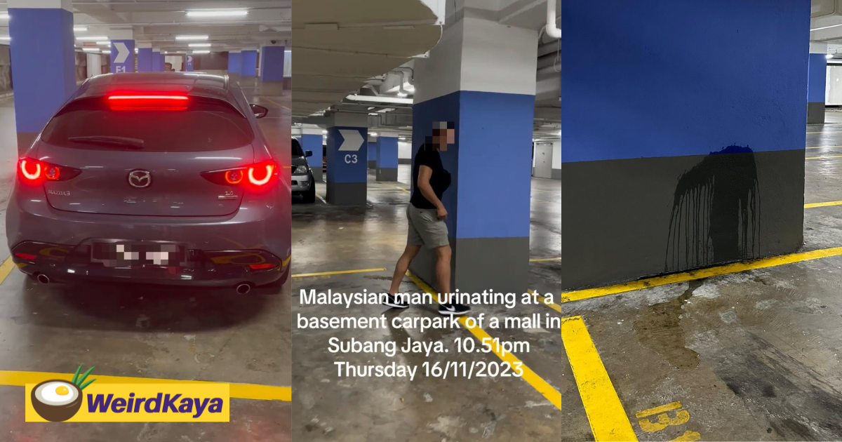 M'sian man caught peeing at mall basement in subang jaya, flees in a mazda | weirdkaya