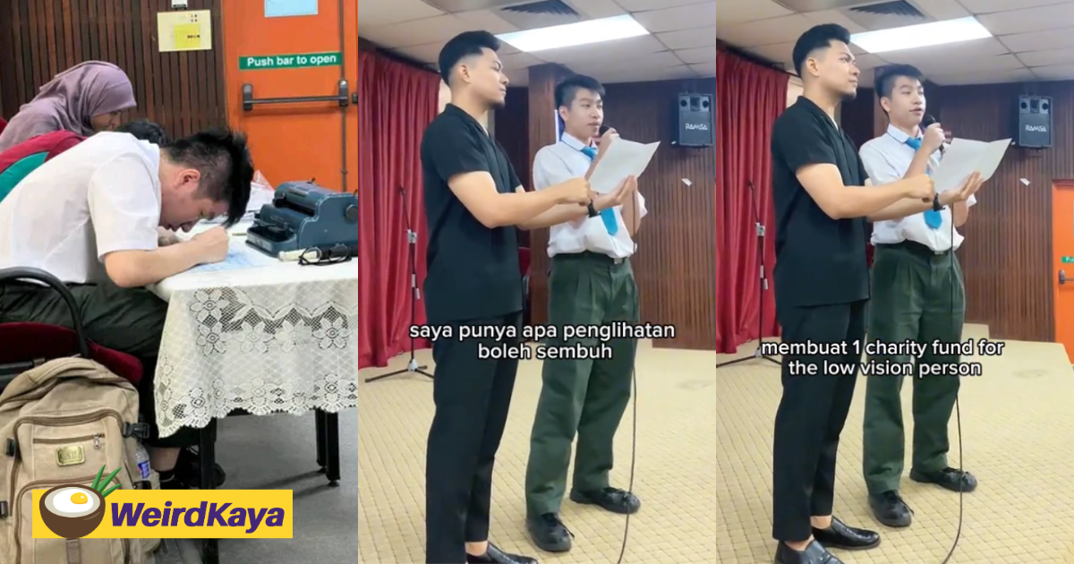 17yo m'sian student with poor vision touches netizens with his dream to aid the visually impaired | weirdkaya