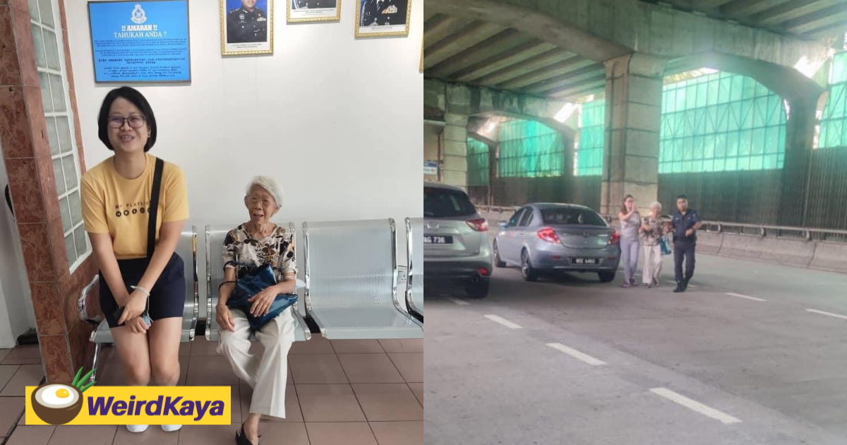 M'sian police praised for guiding old woman who lost her way & stopped at the roadside | weirdkaya