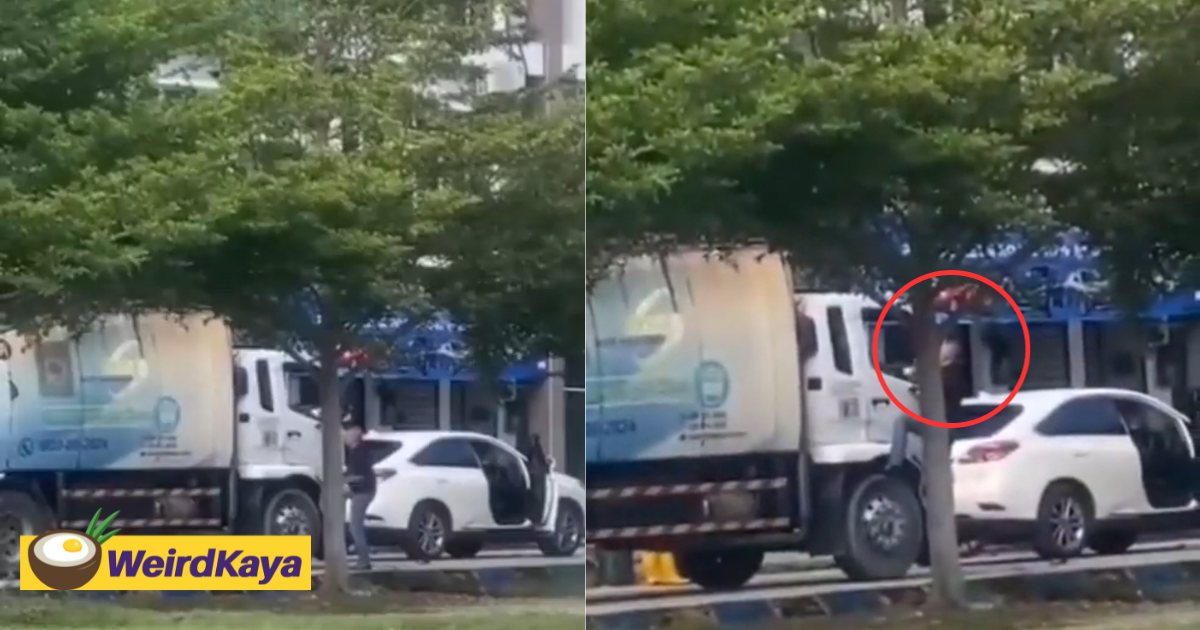 Viral clip shows m'sian garbage truck driver hit by angry man for blaring the horn at him  | weirdkaya