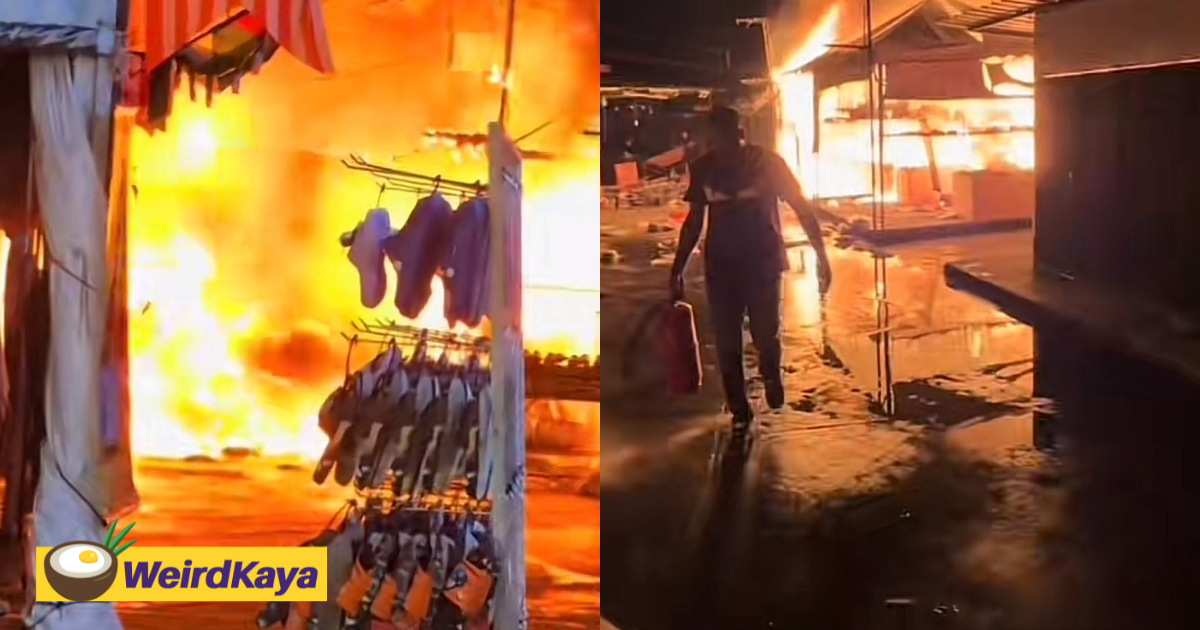 20 stalls in uptown damansara blazes in fire - most of it were charred and gone | weirdkaya