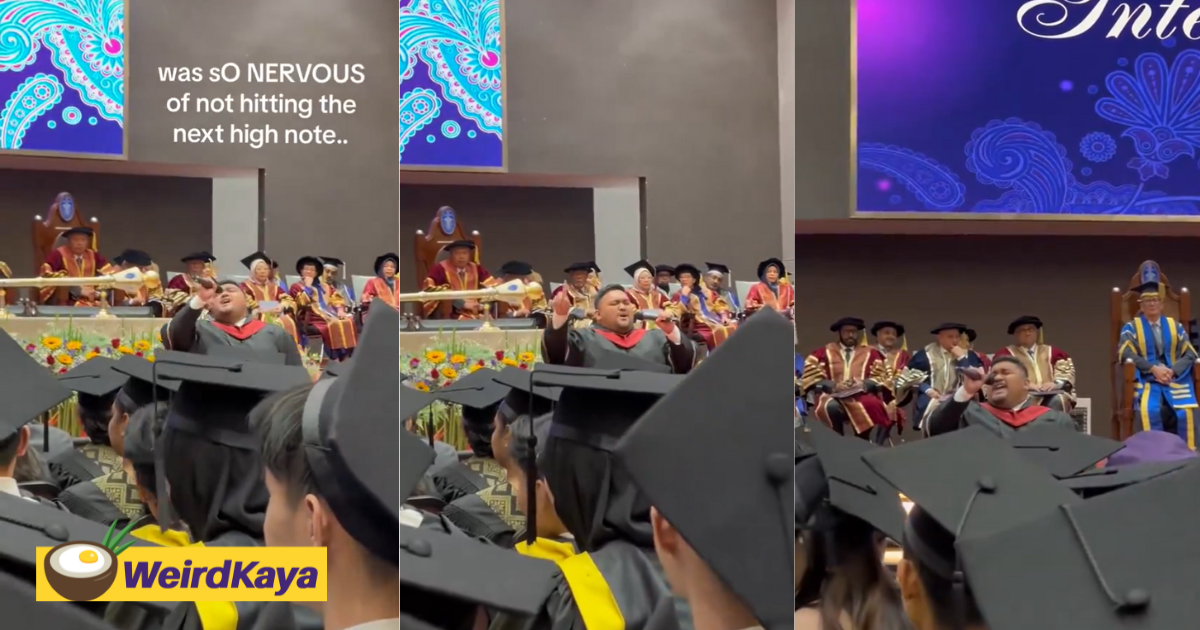 'please stop singing! ' — m'sian grad slammed for offkey performance during convocation ceremony | weirdkaya
