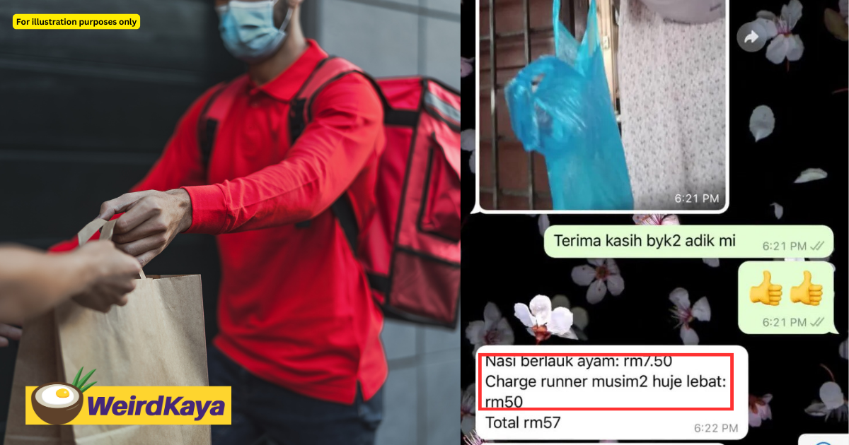 Rider Charges M'sian Woman RM50 Delivery Fee For Sending Food Amid Heavy Rain
