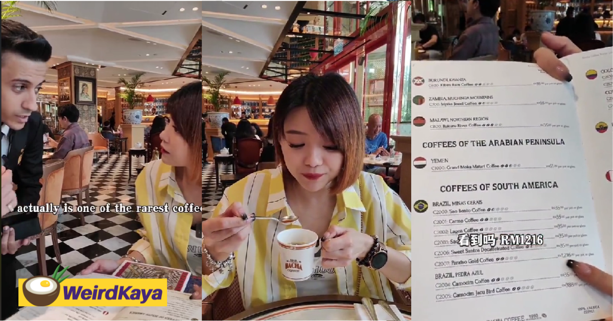 M'sian vlogger spends rm1. 2k on rare coffee at klcc, says it tastes like regular coffee | weirdkaya