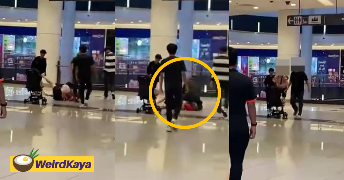 'don't kill me! ' - viral video shows man allegedly choking woman at johor mall | weirdkaya