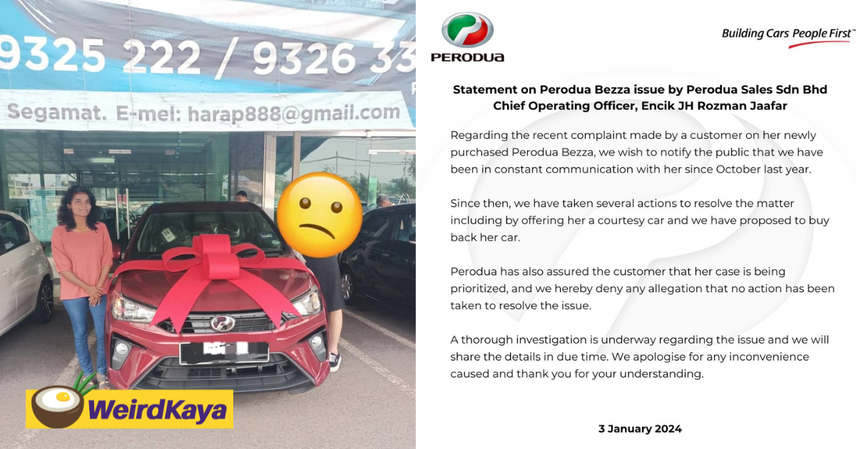 'where's the proof? ' — m'sian woman slams perodua for claiming it offered to buy back her bezza | weirdkaya