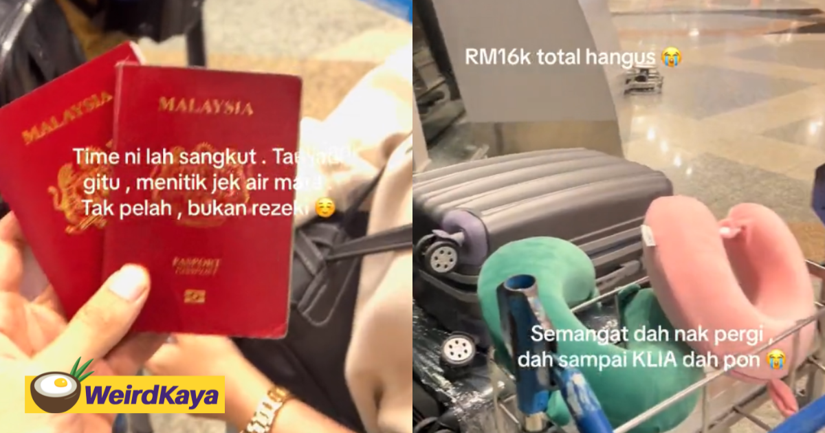 'rm16k gone' - m'sian couple's dream honeymoon shattered after their passports get soaked in rain | weirdkaya