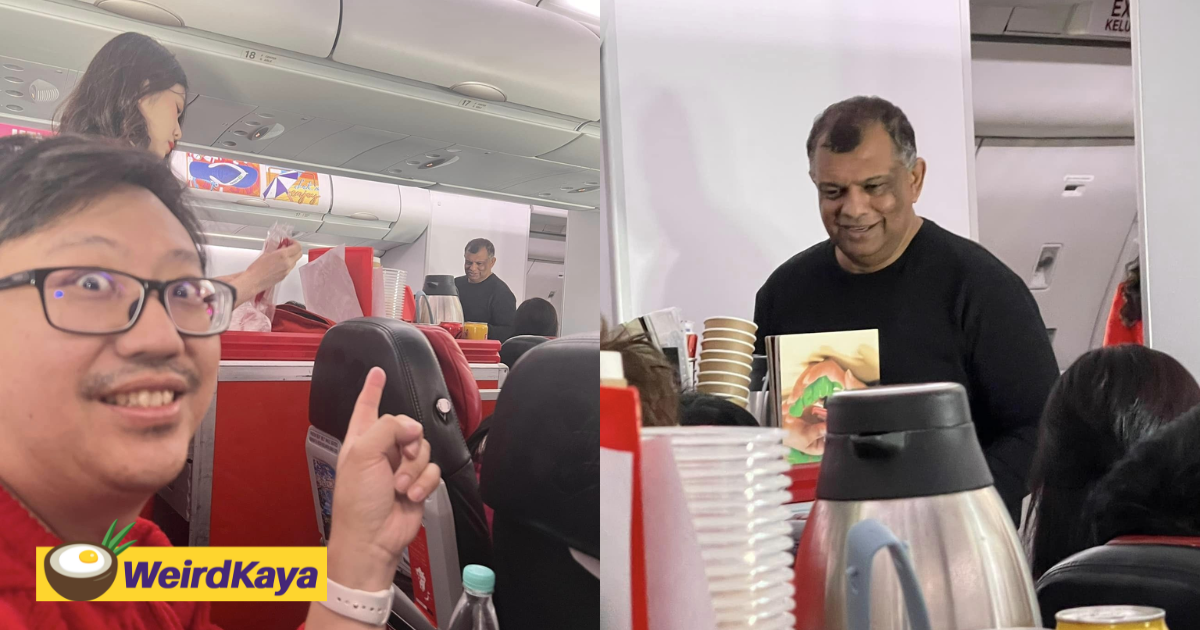 M'sian surprised to see tony fernandes serve passengers on flight back from japan | weirdkaya