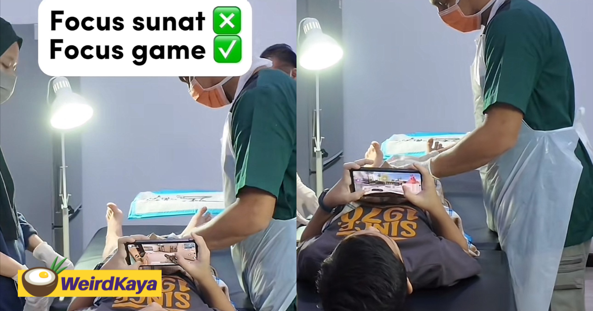 M'sian kid plays game while undergoing circumcision at clinic like it’s just another day | weirdkaya