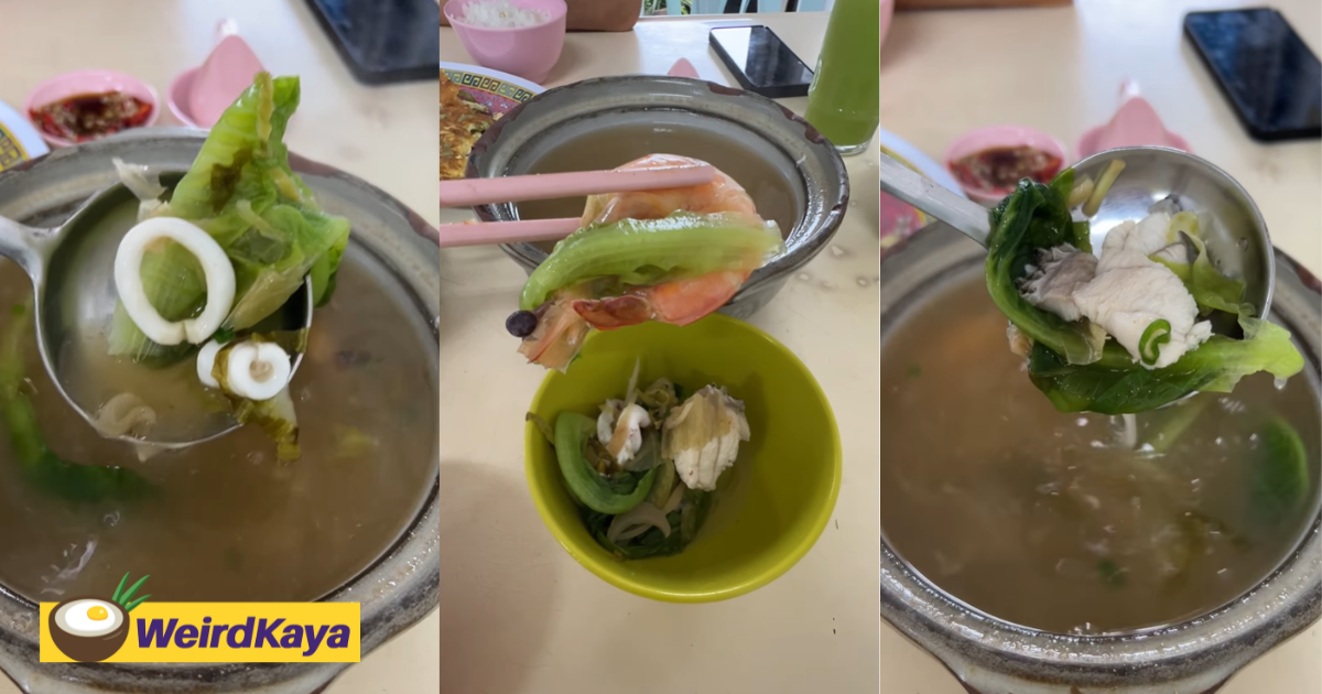 M'sian shocked by how little ingredients his rm27 seafood soup had at johor stall | weirdkaya