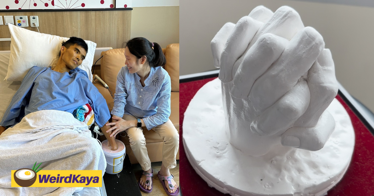 Sg man does hand cast mould with his wife before dying of cancer the next day | weirdkaya