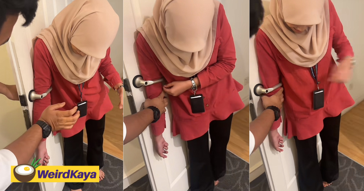 M'sian woman gets her arm stuck inside door handle & we can't help but lol | weirdkaya