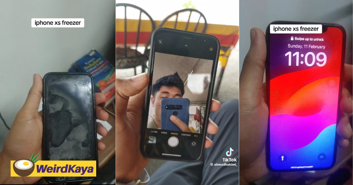 M'sian man accidentally freezes iphone xs for 2 hours & it still works | weirdkaya