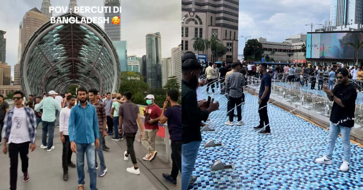 Foreign workers leisuring in klcc