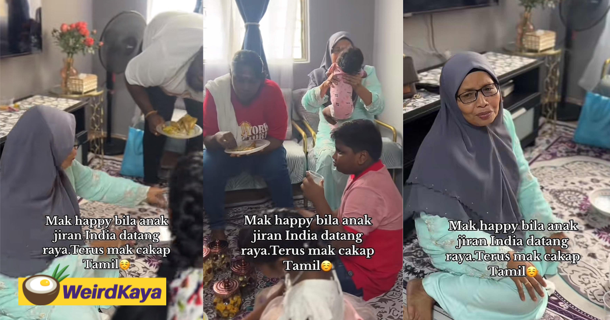 M'sian woman engages in fluent tamil conversation with neighbors during raya celebration | weirdkaya