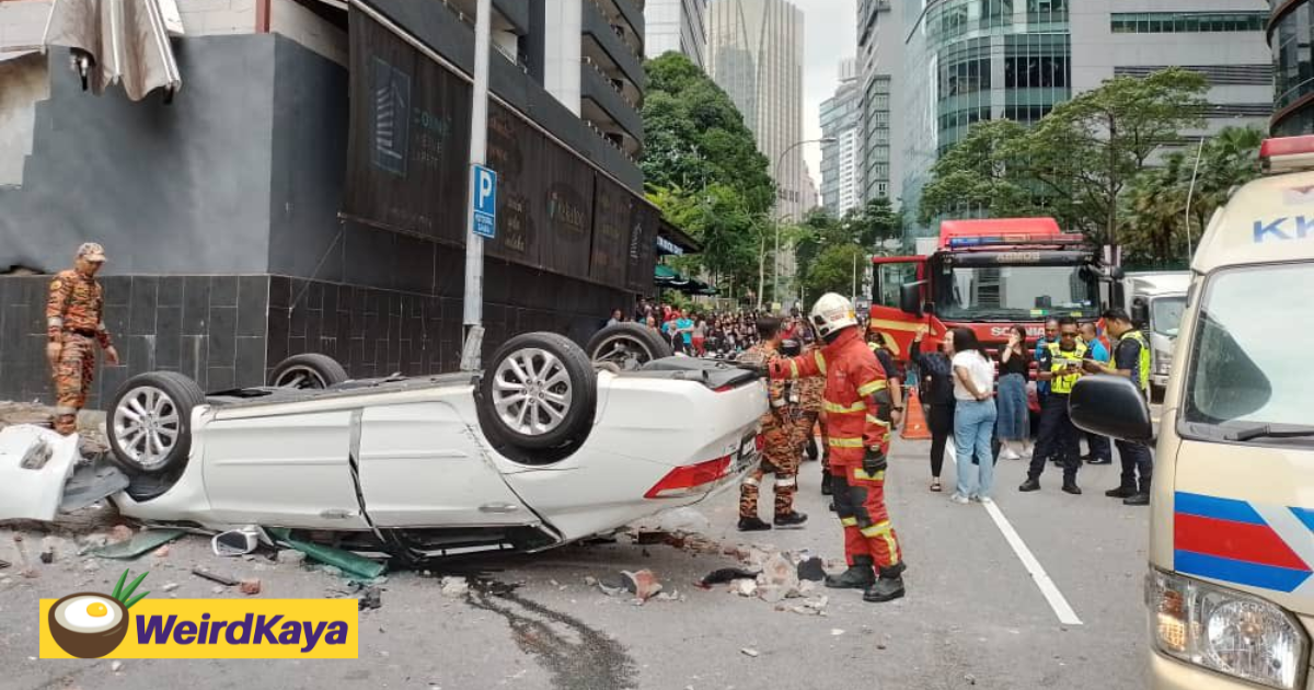 M'sian woman severely injured after car plunges from 1st floor of parking lot | weirdkaya