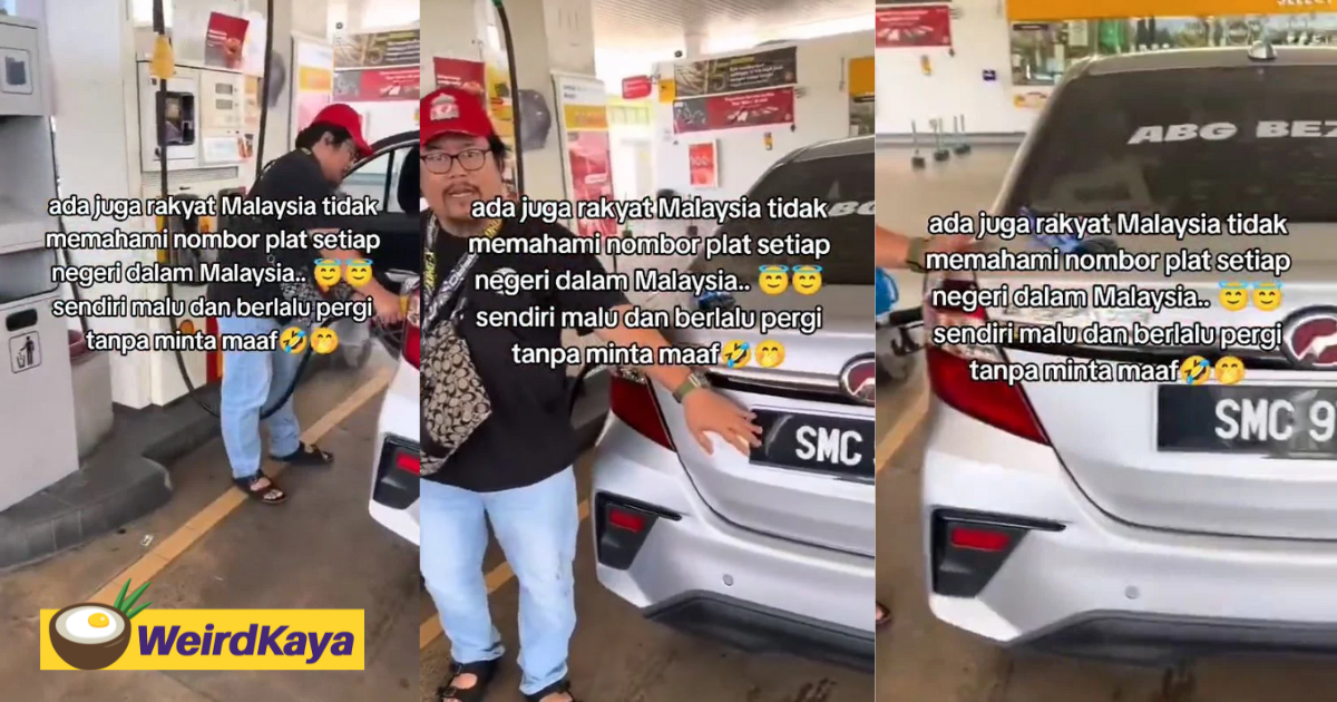 'it's sandakan, not sg! ' - m’sian man gets told off for mistaking sabah car plate as s'porean | weirdkaya