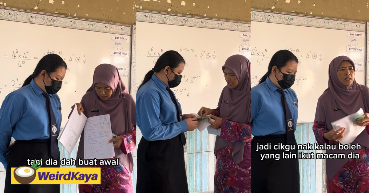 M'sian teacher rewards student with rm5 for finishing her homework ahead of schedule | weirdkaya