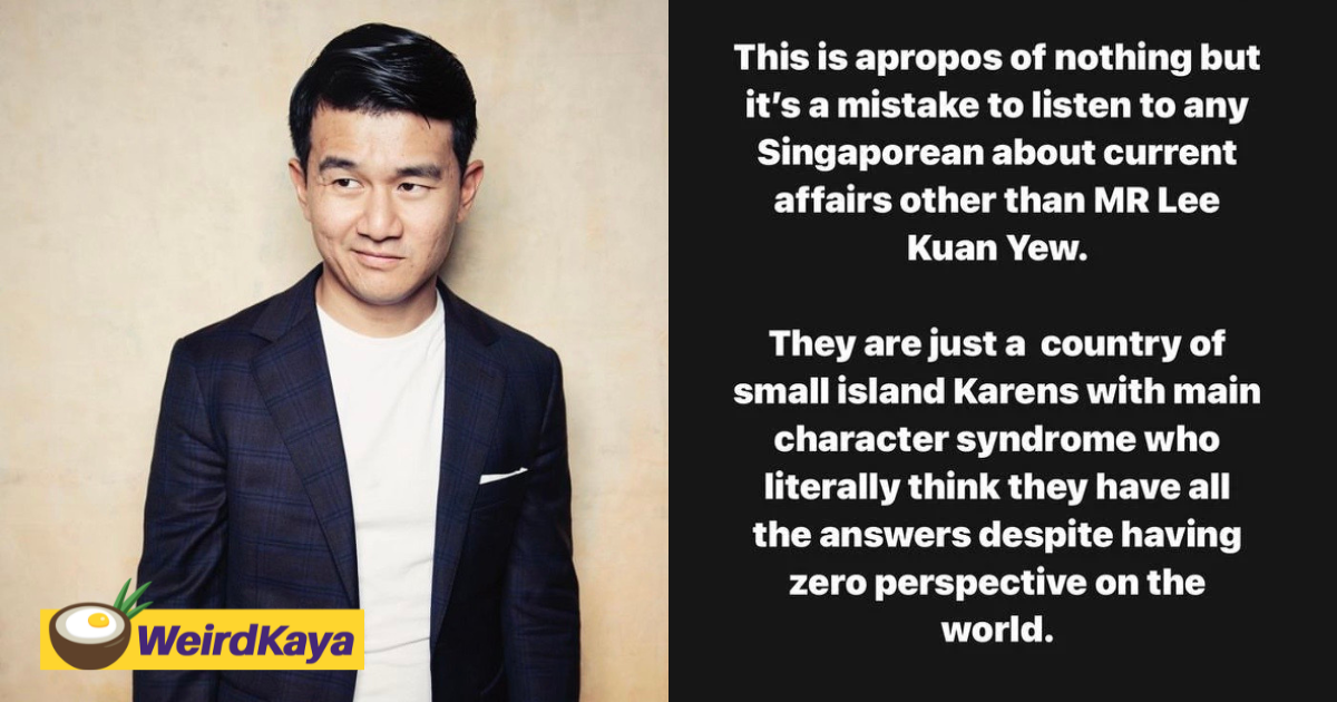 M'sian comedian ronny chieng calls s'pore 'a country of small island karens', triggers netizens | weirdkaya